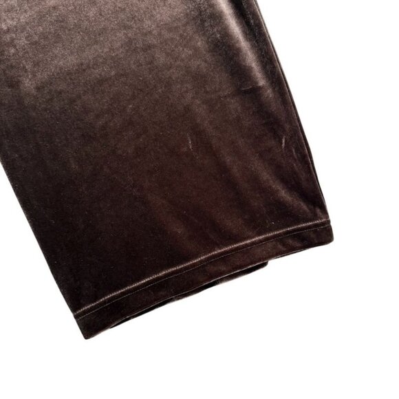 Susan Graver M Lounge Velvet Brown Pants Easy Pull-On Relax Fit - Picture 6 of 8